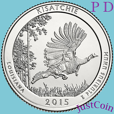 2015 P&D TWO QUARTERS SET KISATCHIE NATIONAL FOREST (LA) UNCIRCULATED U.S.MINT