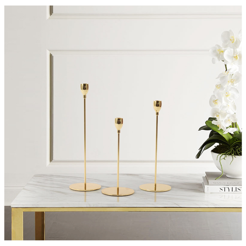 Set Of 3 Metal Taper Candlestick Holder Vintage Christmas Wedding Dinning Party - Picture 6 of 12