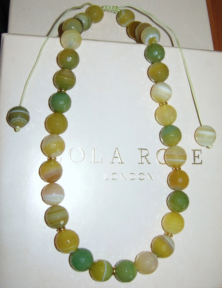 LOLA ROSE NIKKI ME OLIVE GREEN PERSIAN AGATE ADJUSTABLE