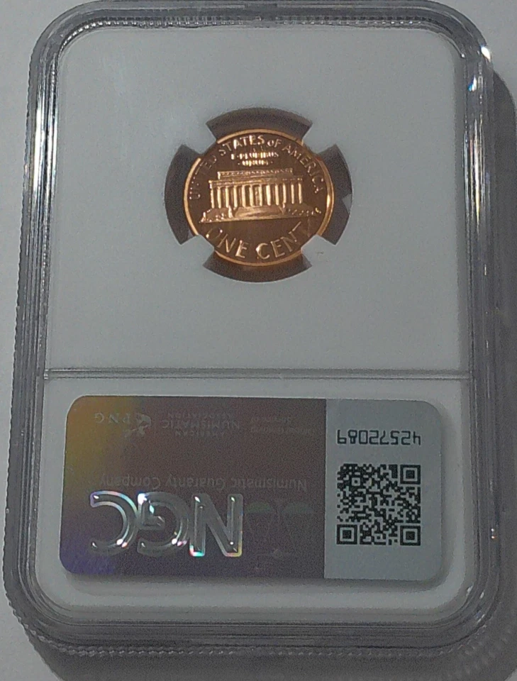 1998 S NGC PF69 RD Ultra Cameo Close AM Lincoln Memorial Proof Penny 1c One Cent - Image 2 of 3