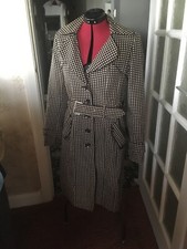Vertigo Paris Trench Coat Size M Brown And White Polka Dot