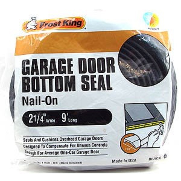 Frost King G9 NailOn Rubber Garage Door Bottom Seal 21/4 Inch by 9 Ft