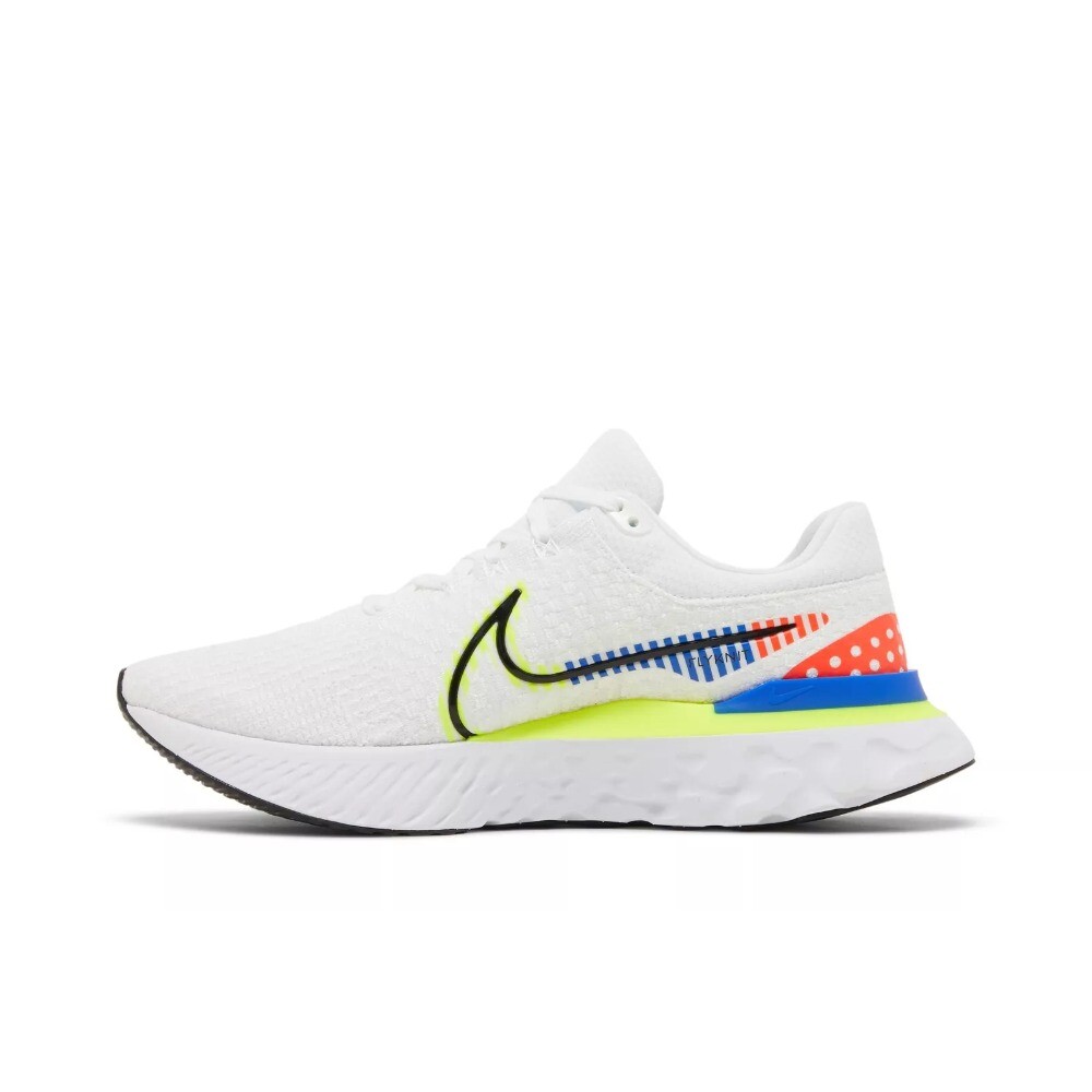 Nike React Infinity Run Flyknit 3 White Racer Blue Volt Running Shoes DX1629-100