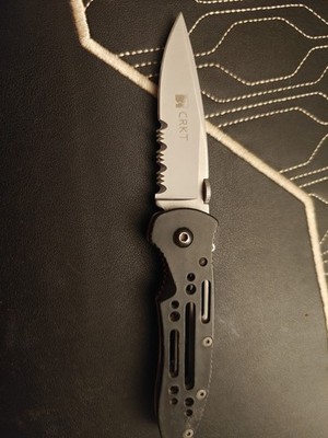 CRKT 6753 Crawford Point Guard 4.75'' Black Linerlock Folding Pocket Knife