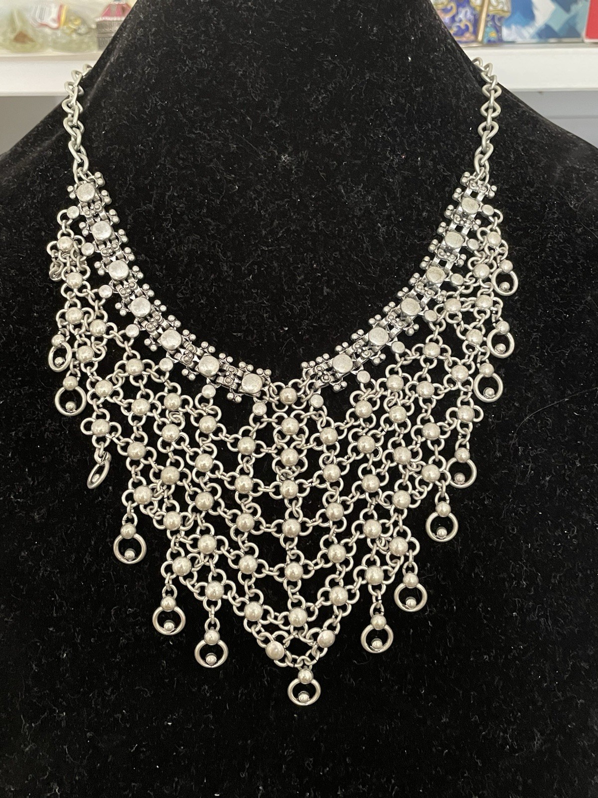 Vintage Chicos Silvertone Statement Chandelier  B… - image 1