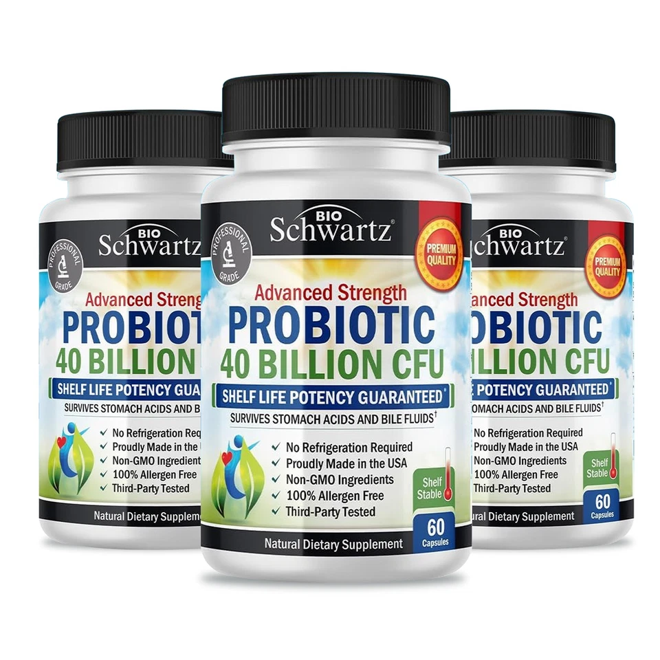 Bio Schwartz Advanced Strength Probiotic-Gut & Digestive Support, 40 Billion CFU