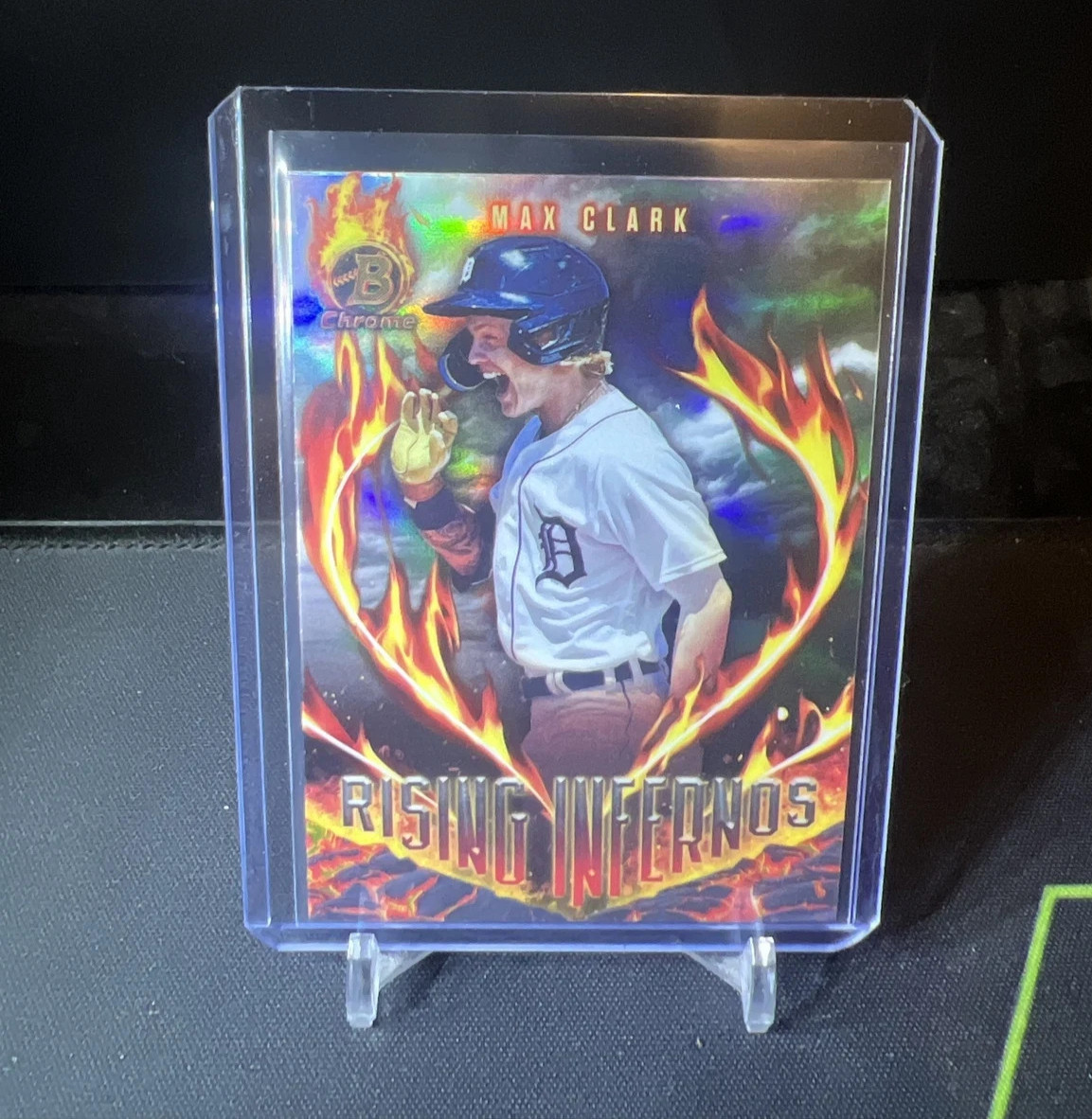 2024 Bowman Chrome Max Clark Rising Infernos #RI-8 Detroit Tigers NEAR MINT/MINT