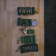 Takata 6 Point Harness 3 inch - Green - Track / Rally / Road Legal / Race