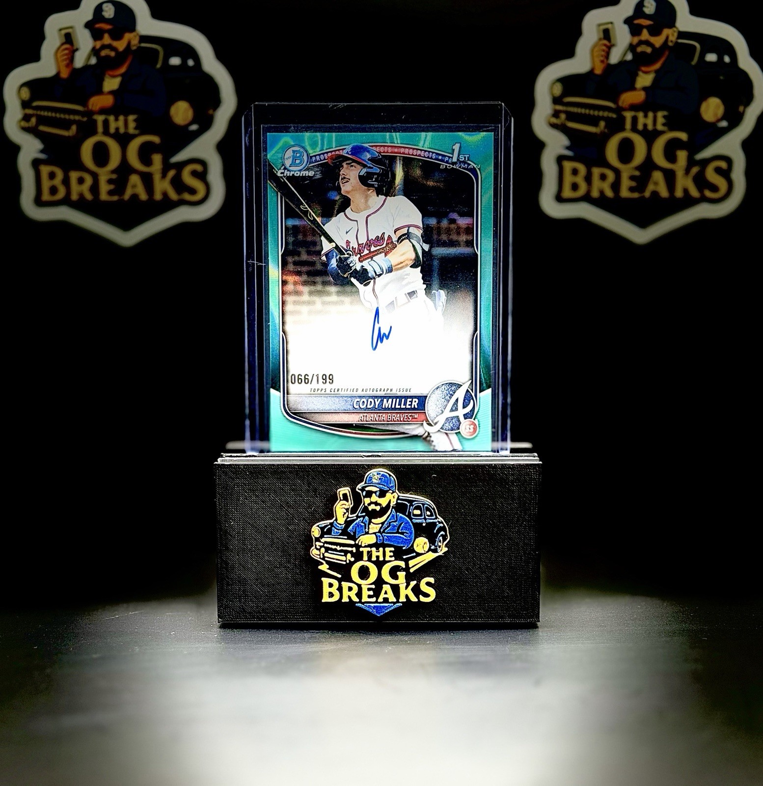 2025 Bowman Draft CPA-CM Cody Miller 1st Chrome Aqua Lava Refractor Auto /199