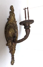 Antique Victorian Solid Brass Wall Sconce Stamped 'Champlin - Patent Applied' 