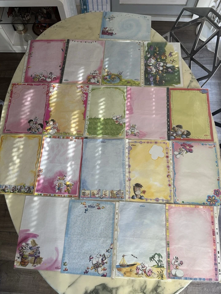 2 CLASSEURS GROS LOT DIDDL VINTAGE FEUILLES SACHETS ENVELOPPE PAPIER A LETTRE - Photo 3/4