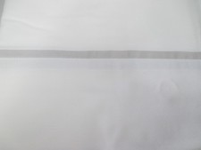 Frette Coconut Percale Queen Fitted 4-Piece Sheet Set White/Grey 100 Cotton NWT