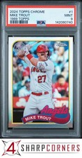 2024 TOPPS CHROME 1989 TOPPS BASEBALL #1 MIKE TROUT PSA 9
