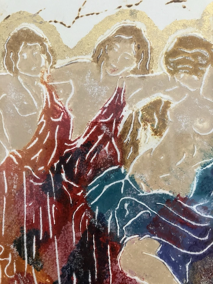 Roy Tonkin Graces IV Mujeres Desnudas Firmado Esmaltado Grabado Serigrafía Impresión #134/275 Foto 4 de 4