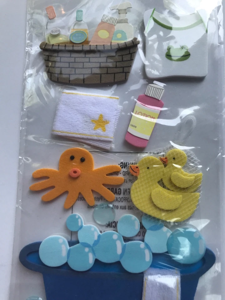 Jolee's Difícil de Encontrar Nuevo Bebé Espuma Baño Libro de Recortes Pegatinas Paquete Bañera Burbujas Nuevo de Lote Antiguo Foto 4 de 4