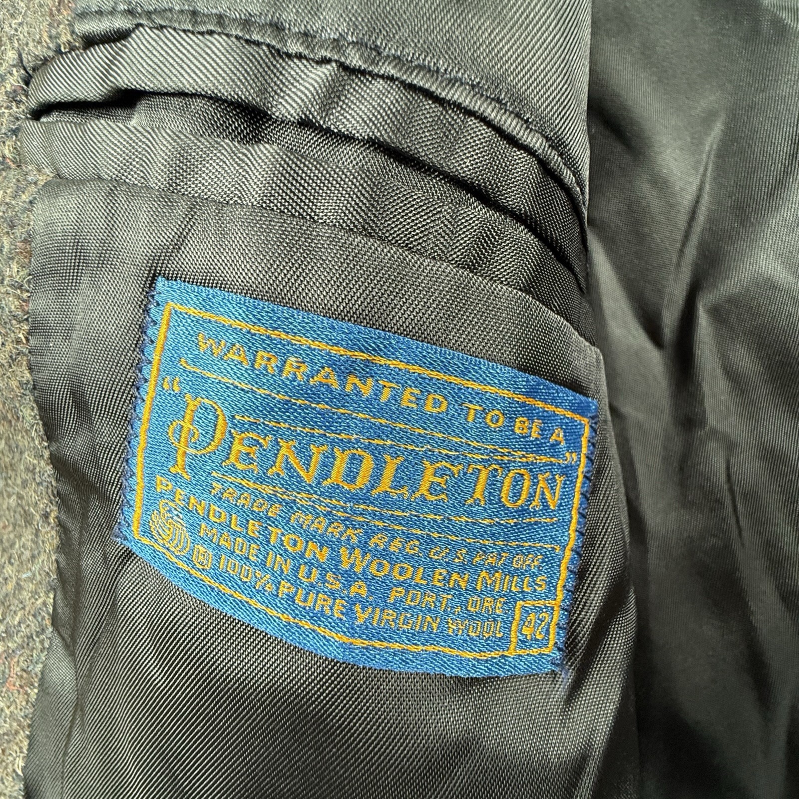 PENDLETON Men's Gray Western Elbow Patch Wool Jac… - image 6