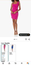 GUESS Women's Fuchsia Ruffled One-Shoulder Sheath Bodycon Dress