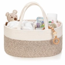 Kodomoore Diaper Caddy Baby Storage Basket for Newborns, Giftable, Small Beige