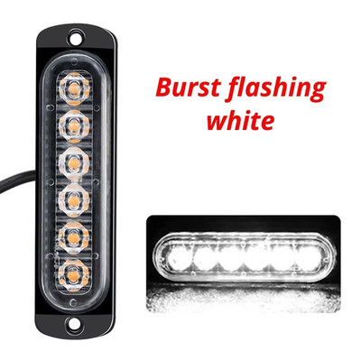 12 V-24 V 6 LEDs Warnung Stroboskop Gitter Blinkende Lightbar Auto Leuchtfeuer Lampe Gelb Weiß
