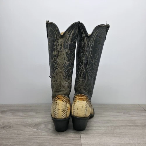 ACME Vintage Men Python Snakeskin Leather Western Boots Rodeo USA Made 8M