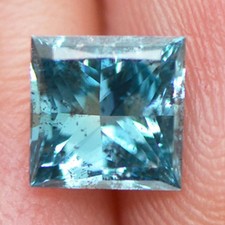 Princess Cut Diamond Fancy Blue Color Loose Natural Enhanced Real One Carat SI2