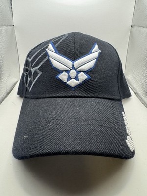 Santo Cap Air Force Black White Stitched Hat Cap Adjustable New B9
