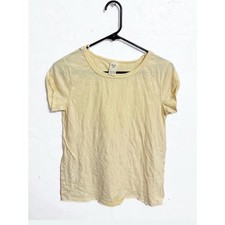 Free People We The Free Pale Yellow Short Sle...