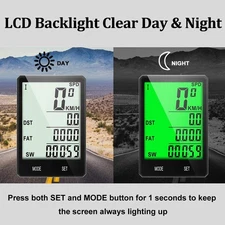 Bicycle Speedometer Cycling Computer Digital Display Waterproof Odometer Stopwat