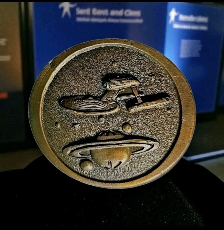 STAR TREK U.S.S. VINTAGE AÑOS 70 ENTERPRISE Hebilla de Cinturón de Latón NCC-1701 TOS Retro Foto 3 de 4