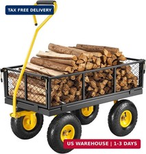 Vevor Steel Garden Cart 500 Lbs Heavy Duty Garden Wagon Cart On Wheels Pullabl Vevor Steel Garden Cart 500 Lbs Heavy Duty Garden Wagon Cart On Wheels Pullabl