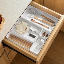 15-Piece Expandable Drawer Organizer Tray Set, Multi-Purpose Storage Divider