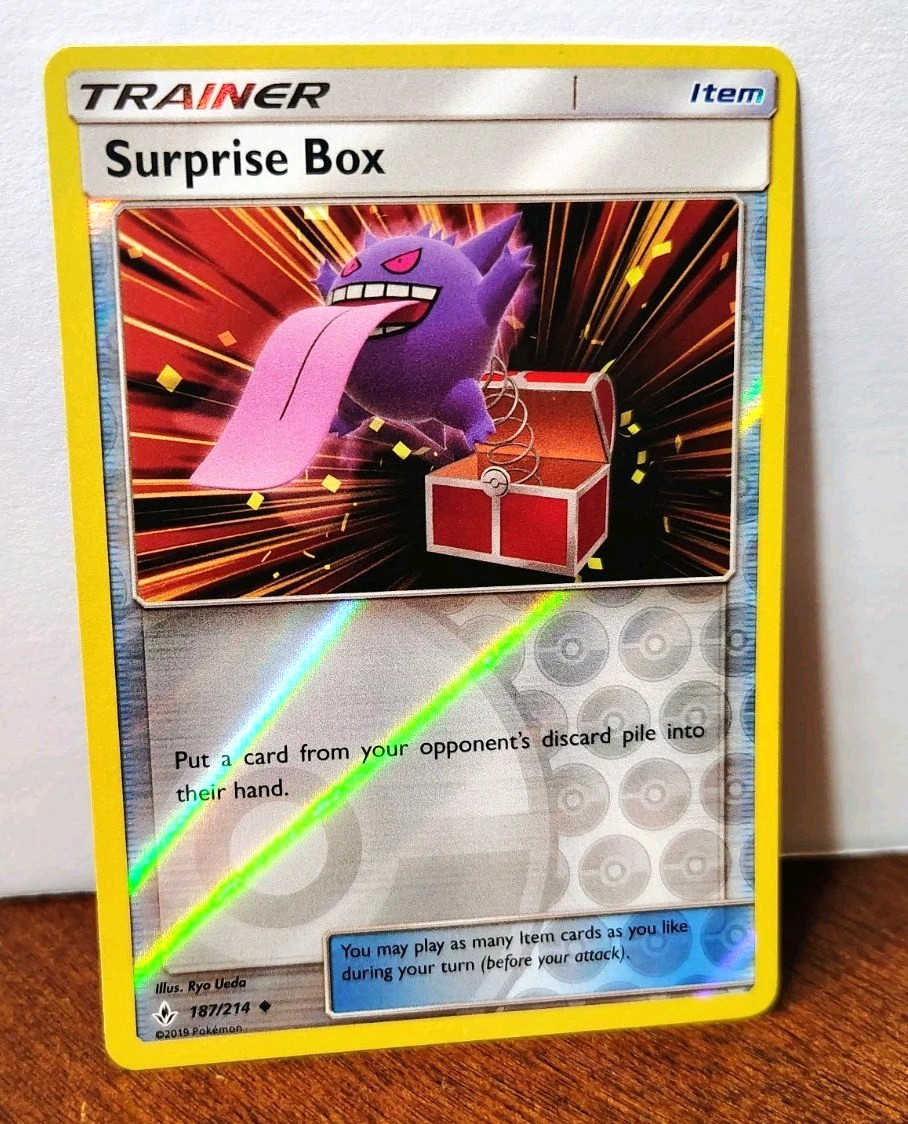 POKEMON SURPRISE BOX 187/214 REVERSE HOLO UNBROKEN BONDS GENGAR MP-LP