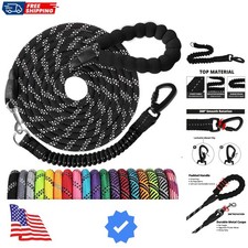 Long Dog Leash 15 FT: Heavy Duty Rope Leashes for Dogs Training with Swivel L...