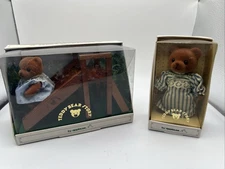 2x Applause Teddy Bear Story Flocked Figures w/ Boxes – Vintage Slide Pjs