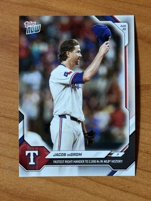Jacob deGrom 2,000th K 2026 MLB Topps NOW Card 576 Texas Rangers