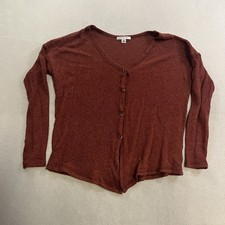 American Eagle Outfitters Sweater Women's Small Brown V-Neck Long Sleeve Viscose