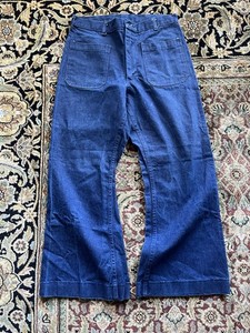 Vintage US NAVY Jeans Named 33R Fits 31x27.5 Denim Utility Trousers TYPE 2 90’s