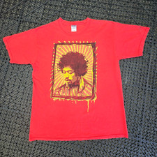 VTG 2004 Jimi Hendrix T Shirt Large Red Experience Rock Band Portrait