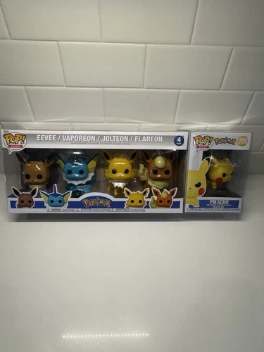 Funko Pop! Lot X2 Pokemon 4 Pack Eevee ,Vaporeon,Jolteon ,Flareon + Pikachu 779