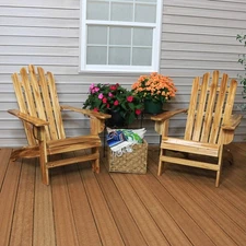 Rustic Fir Wood Adirondack Chair - Charred Finish - Set of 2 by Sunnydaze