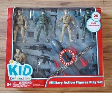 Kid Connection Military Action Figure Set (20) Soldiers Guns Drone Light Sounds 