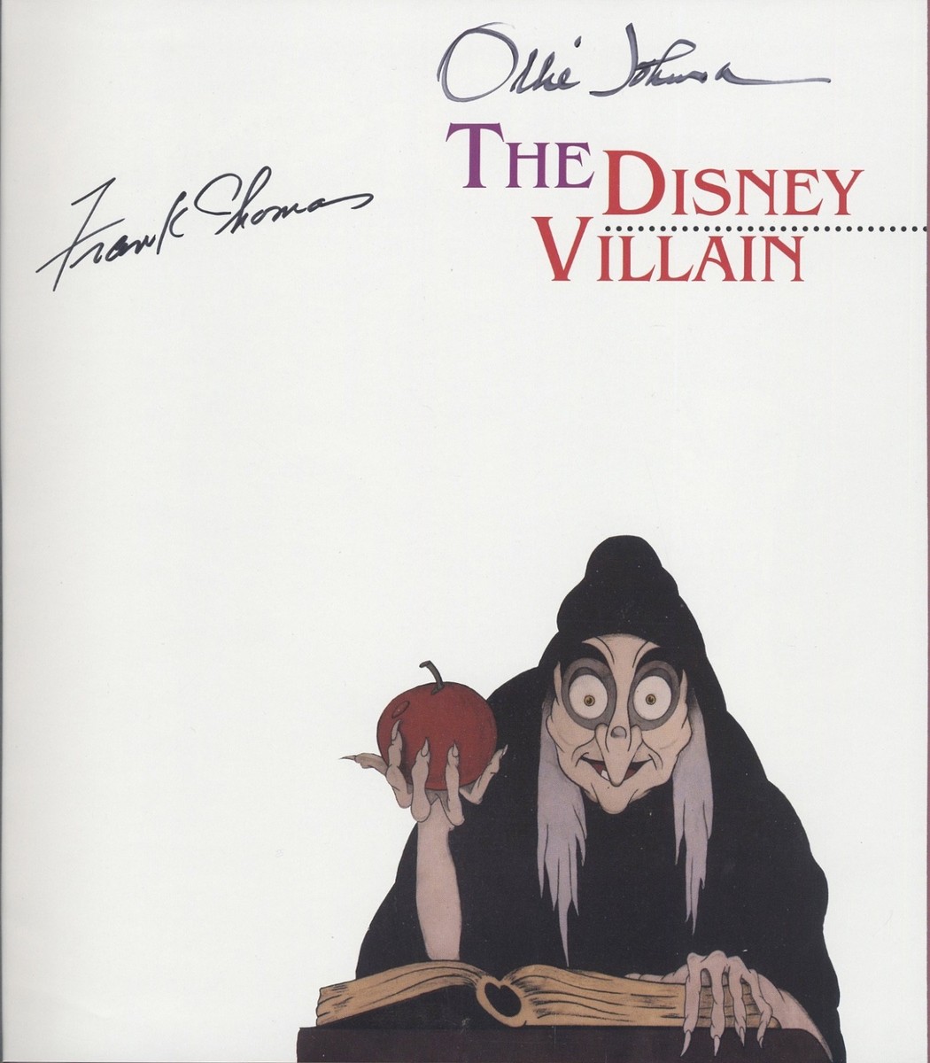THE DISNEY VILLAIN Signed by Animators FRANK THOMAS + OLLIE