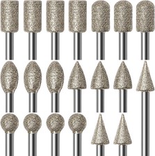 20Pcs 120 Grit Diamond Grinding Bits Compatible with Dremel Rotary Tool with ...