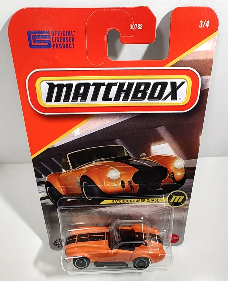 Matchbox 2025 MBX Super Chase 1965 Shelby Cobra 427 Orange w/ Rubber Tires - Image 2 of 4