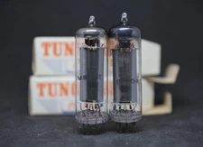 Tungsram EL90 / 6AQ5     -  matched  pair   "Rare fat getter version"    NOS