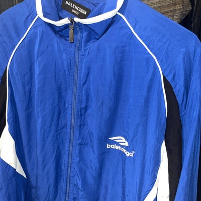 Balenciaga Sporty B Oversized Track Jacket In Blue 1 | eBay