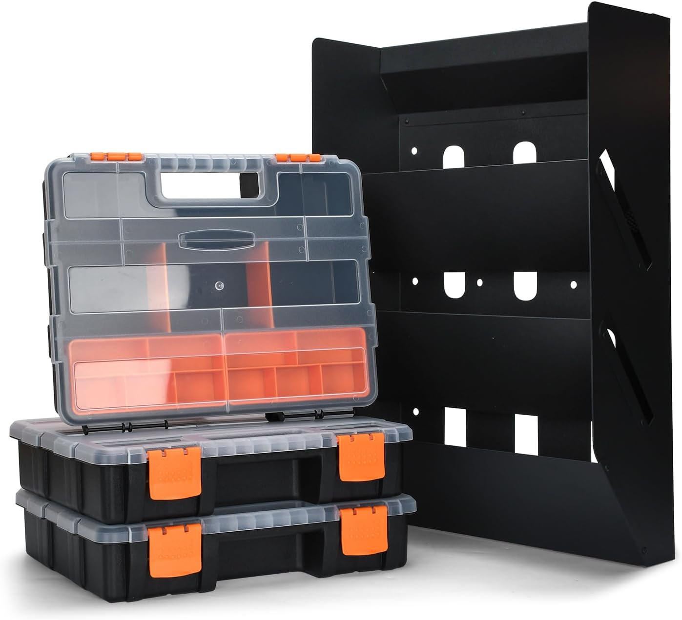 Hanging Tote Kit for Van Shelving Storage System, 3 Plastic Storage Box With1 Se