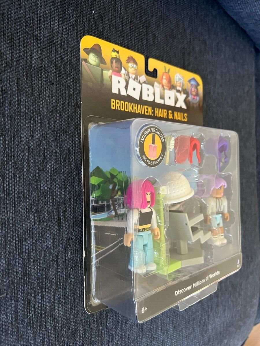 Roblox Collection Brookhaven Hair & Nails 3 Action Figures w