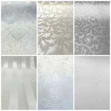 White/White Damask Jacquard Brocade Fabric 118" By the Yard Many Design