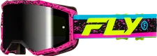 FLY RACING ZONE GOGGLE PINK/BLACK/HI-VIS W/ BLACK MIRROR/SMOKE LENS 37-51528